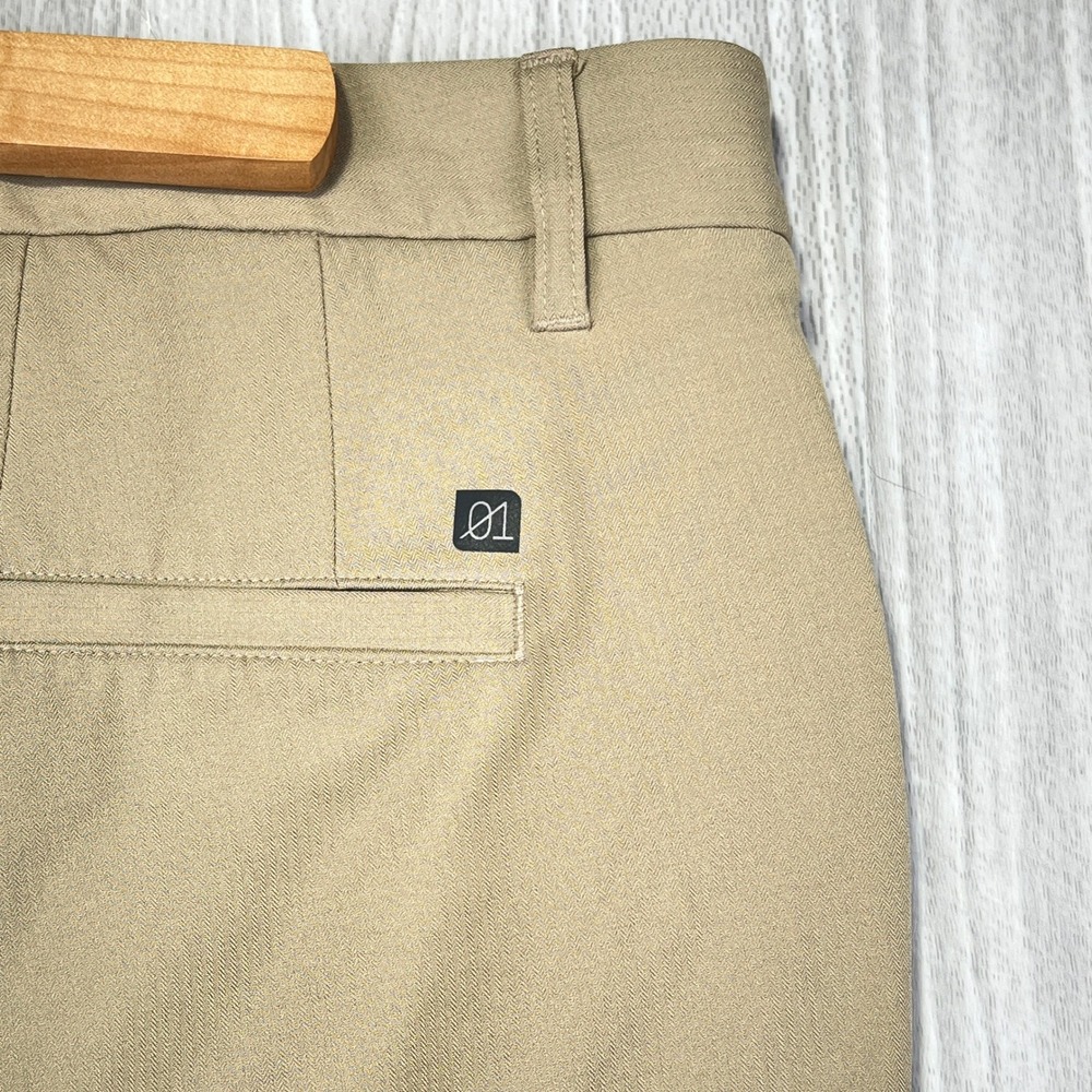 01.ALGO Performance Mens Khaki Tan Straight Leg Pants 32x30 Golf Casual Techwear